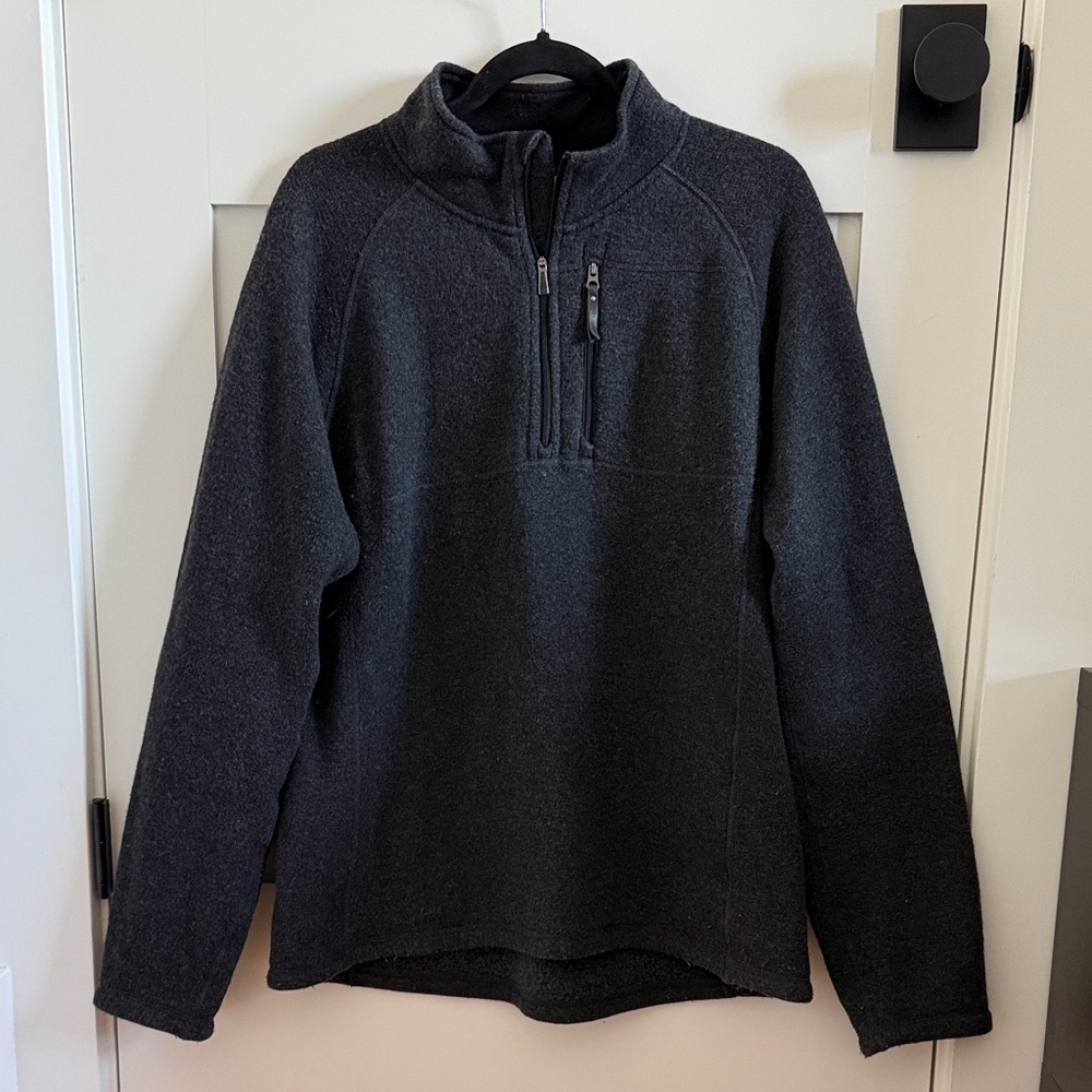 Smartwool Men's Charcoal Quarter-Zip Wool Sweater